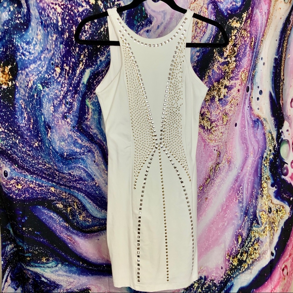 BEBE Mini studded dress